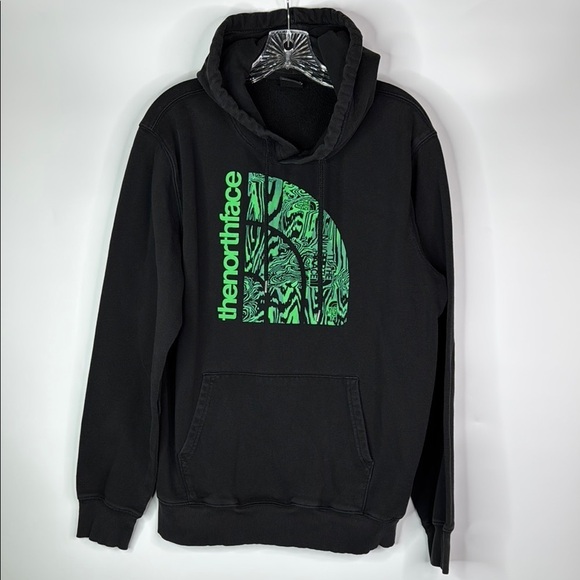The North Face Jumbo Half Dome Green Hooded Sweatshirt Size Medium - Picture 1 of 10